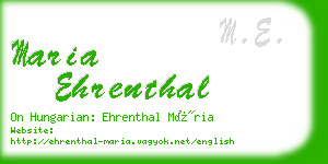 maria ehrenthal business card